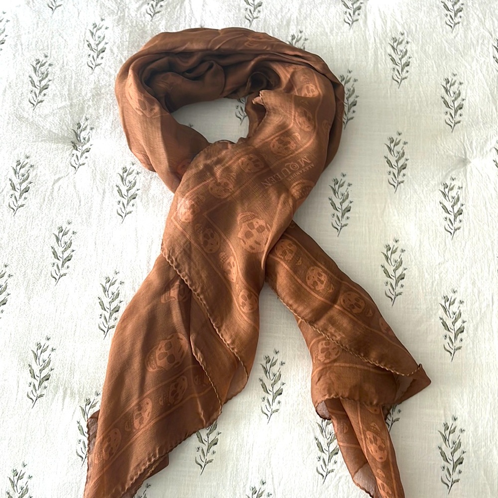 Alexander mcQueen silk skull scarf. Authentic
